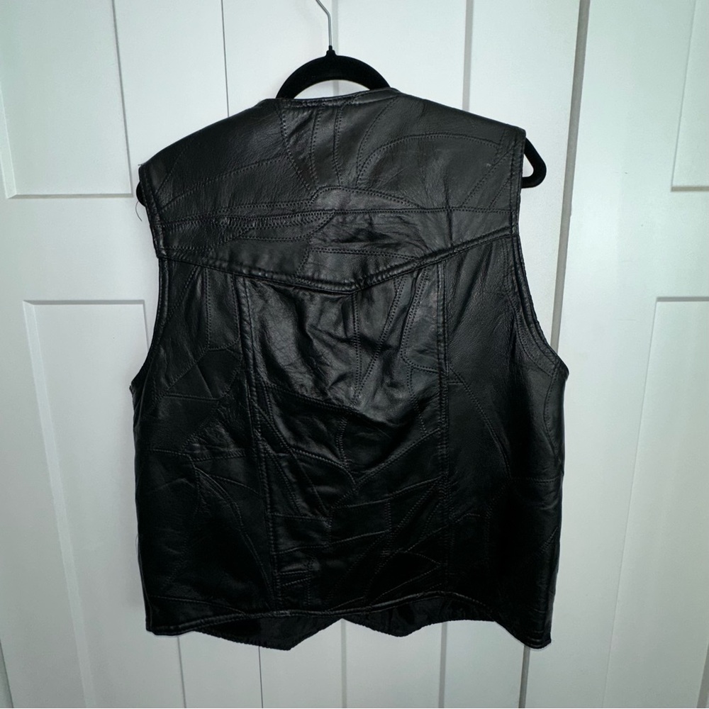 Vintage Duke Haband Black Motorcycle Leather Vest - Medium - Picture 5 of 8